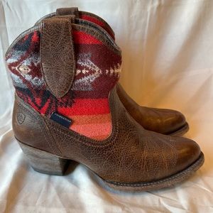 Ariat Brown and Red Heeled Boots